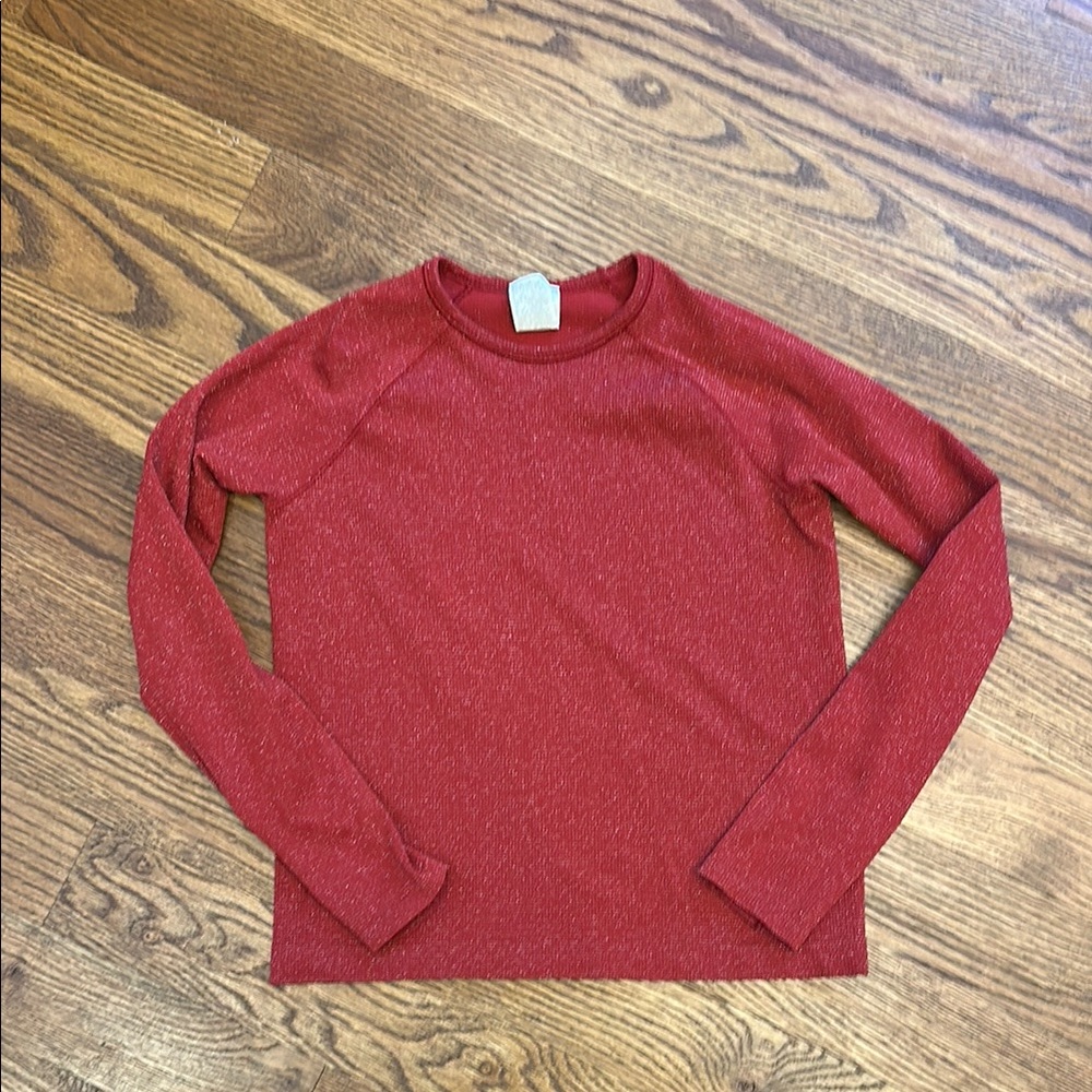 EUC Athleta Girls Red Long Sleeve Tee; L
